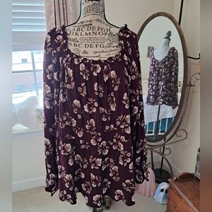 Torrid Floral Long Sleeve Blouse Sz 3